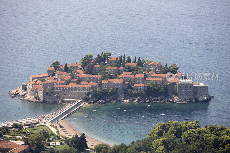 Sveti Stefan，黑山的风景